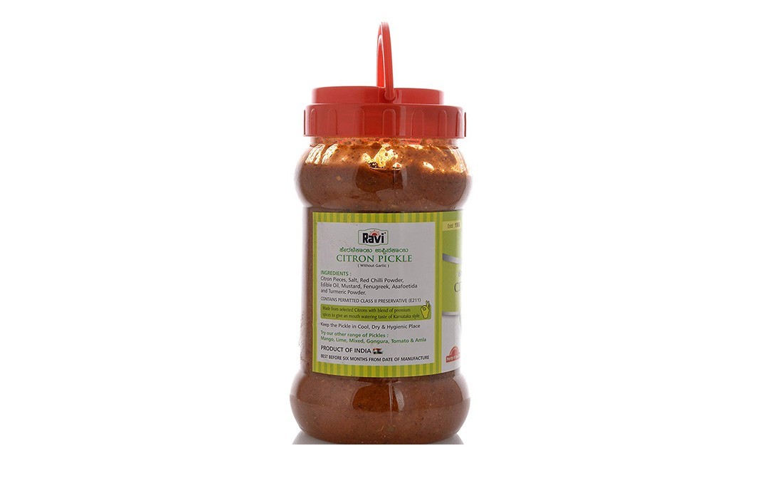 Ravi Citron Pickle (Without Garlic)   Jar  1 kilogram